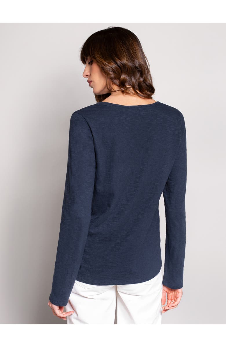 Celtic & Co. Slub Jersey Scoop Neck Henley Top, Alternate, color, Dark Navy