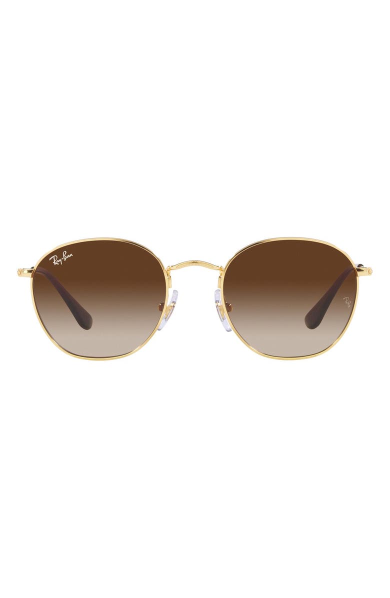 Ray-Ban Kids
 Rob Junior 48mm Round Sunglasses, Main, color, Gold Flash/ Brown