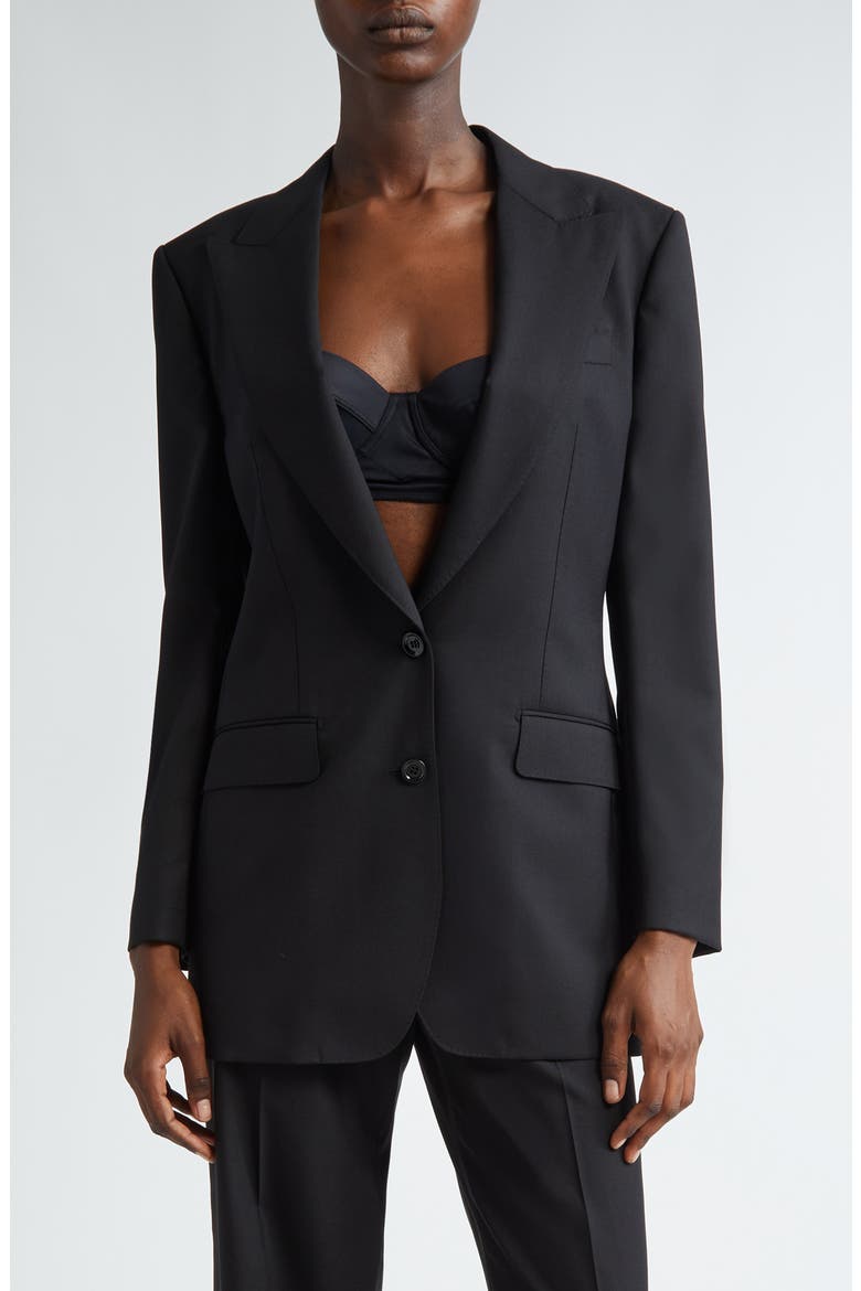 Wool Blazer, Main, color, NERO