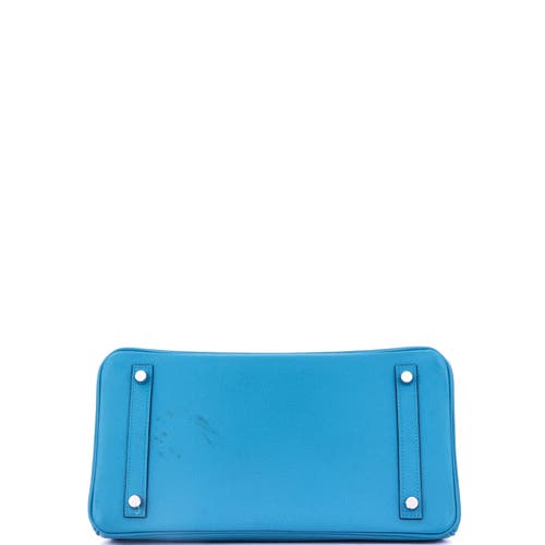 Pre-owned Hermes Hermes Birkin Handbag Blue Epsom With Palladium Hardware 30 In Blue