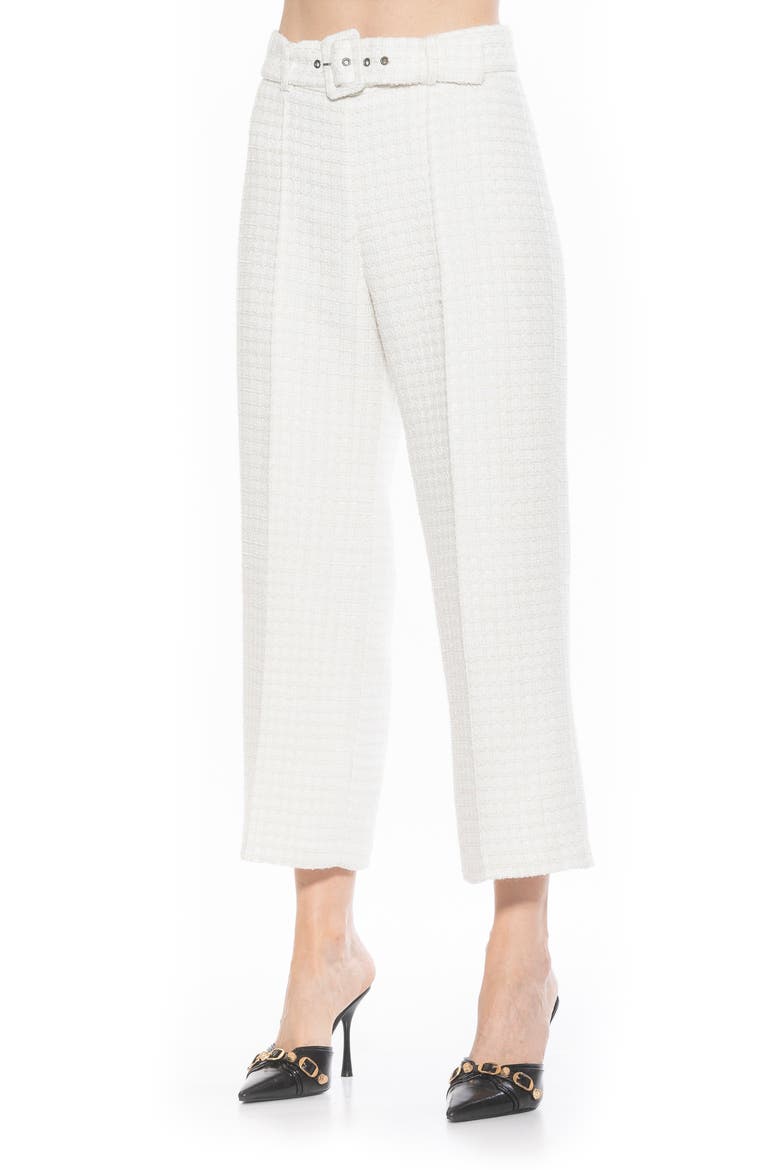 Caden Tweed Wide Leg Pants, Alternate, color, IVORY