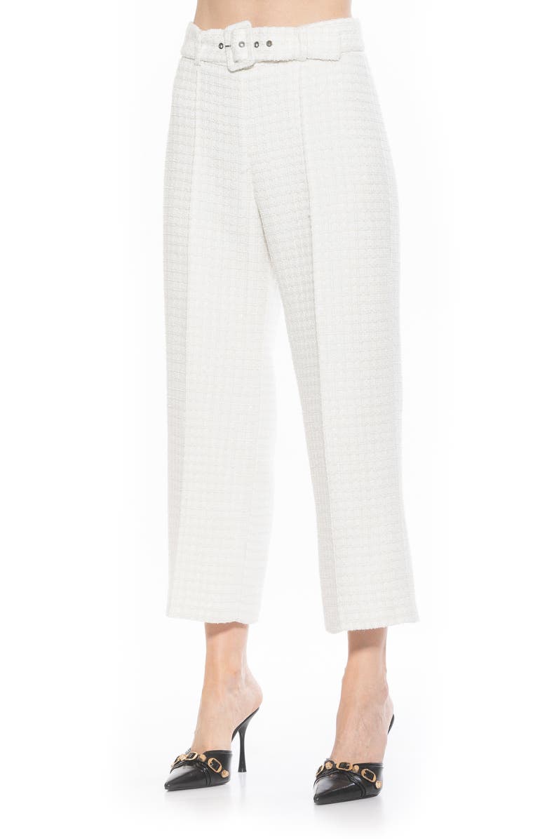 Alexia Admor Caden Tweed Wide Leg Pants, Alternate, color, Ivory