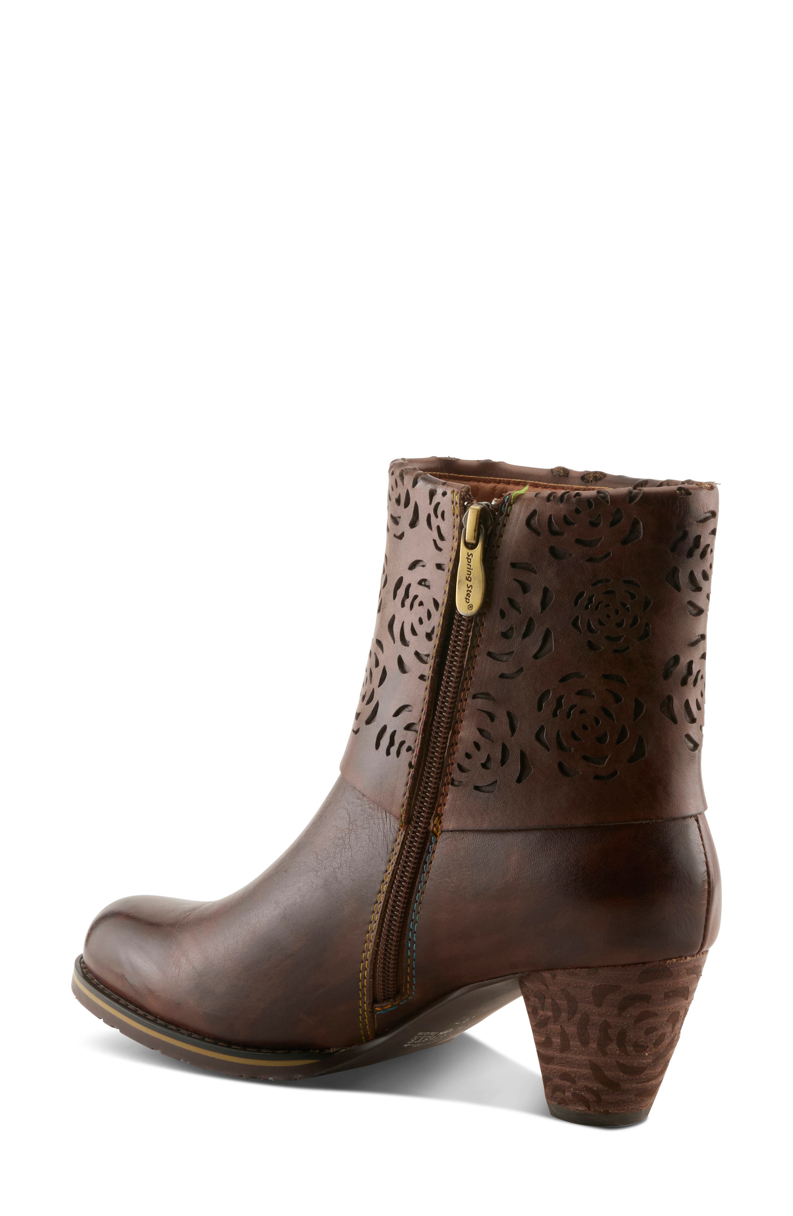 Kissofarose Leather Bootie, Alternate, color, DARK BROWN