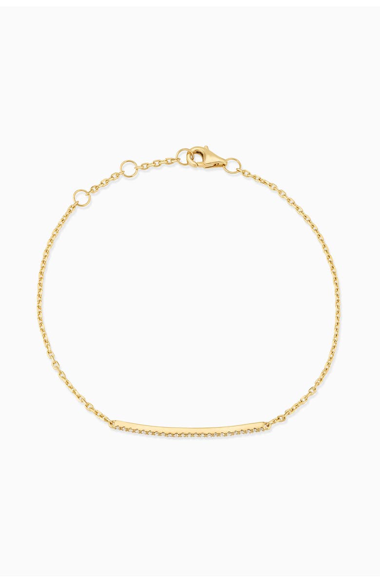 Oradina 14K Yellow Solid Gold Brooklyn Bar Diamond Bracelet, Alternate, color, Yellow Gold, Natural Diamonds