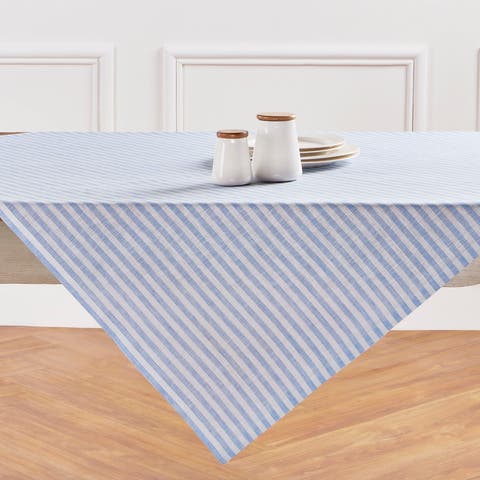 Linen Table Throw - Amalfi Stripe, 52" x 52", 52" x 52"