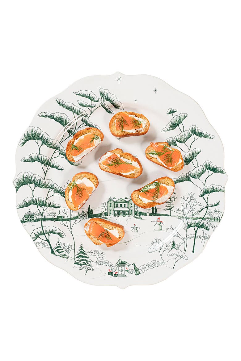 Country Estate Winter Frolic Set of 4 Party Plates, Alternate, color, EVERGREEN