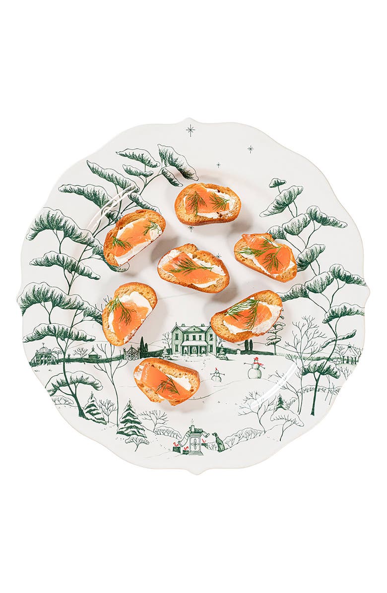 Juliska Country Estate Winter Frolic Set of 4 Party Plates, Alternate, color, Evergreen