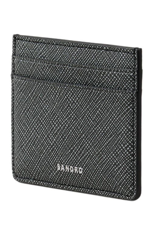 Sandro Synthetic Leather Cardholder In Graphites