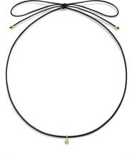 Monica Vinader Pear Lab Grown Diamond Pendant Cord Necklace