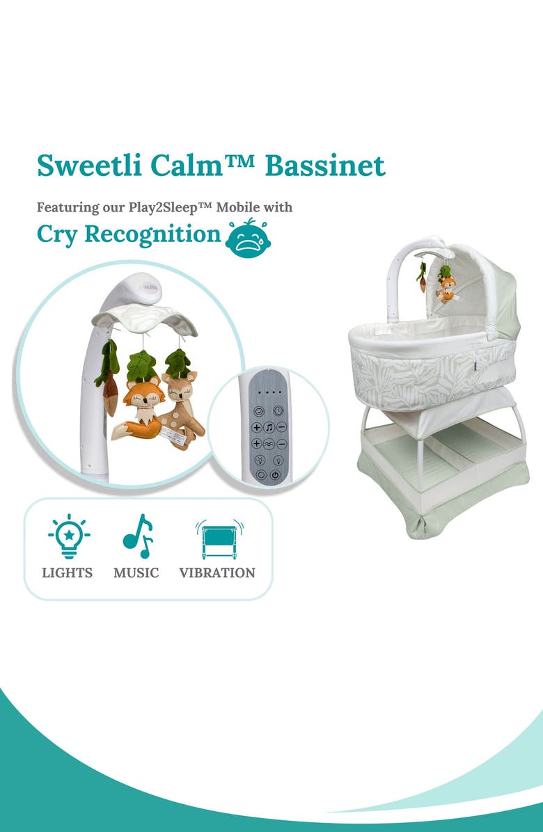 Little Partners TrüBliss<sup>™</sup> Sweetli Calm Bassinet, Alternate, color, Sage Fern Leaves