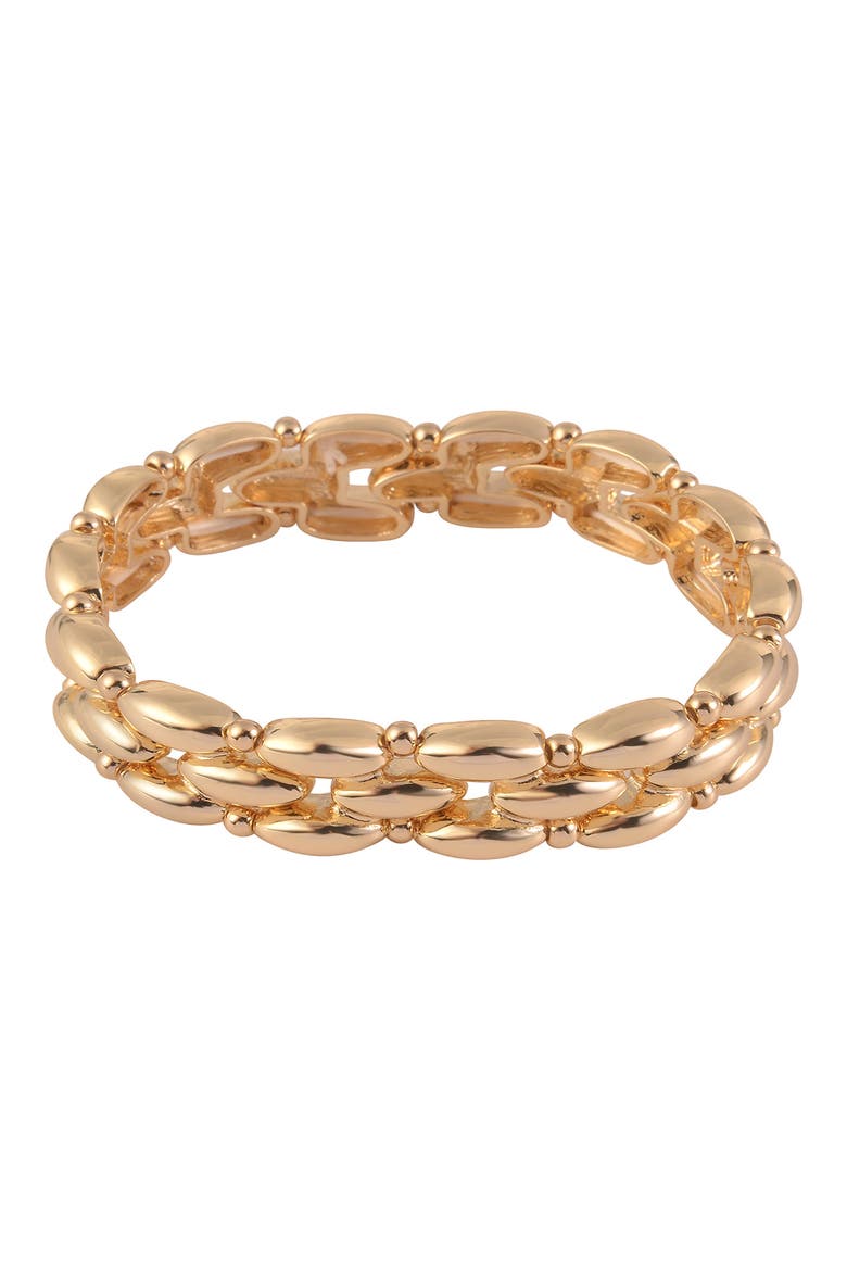 Metallic Stretch Bracelet, Main, color, GOLD