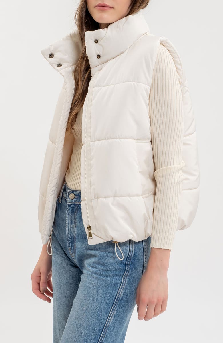 Blu Pepper Quilted Vest, Alternate, color, Ivory