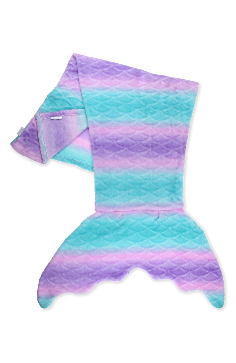 Capelli New York Sculpted Ombré Mermaid Tail Blanket, Main, color,
