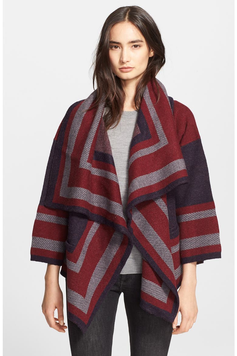 Wool Blend Blanket Wrap, Main, color, MILITARY NAVY