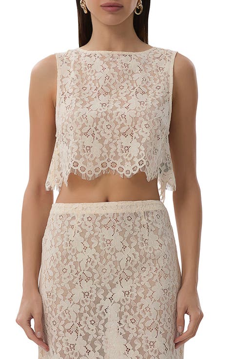 Caramine Lace Crop Top