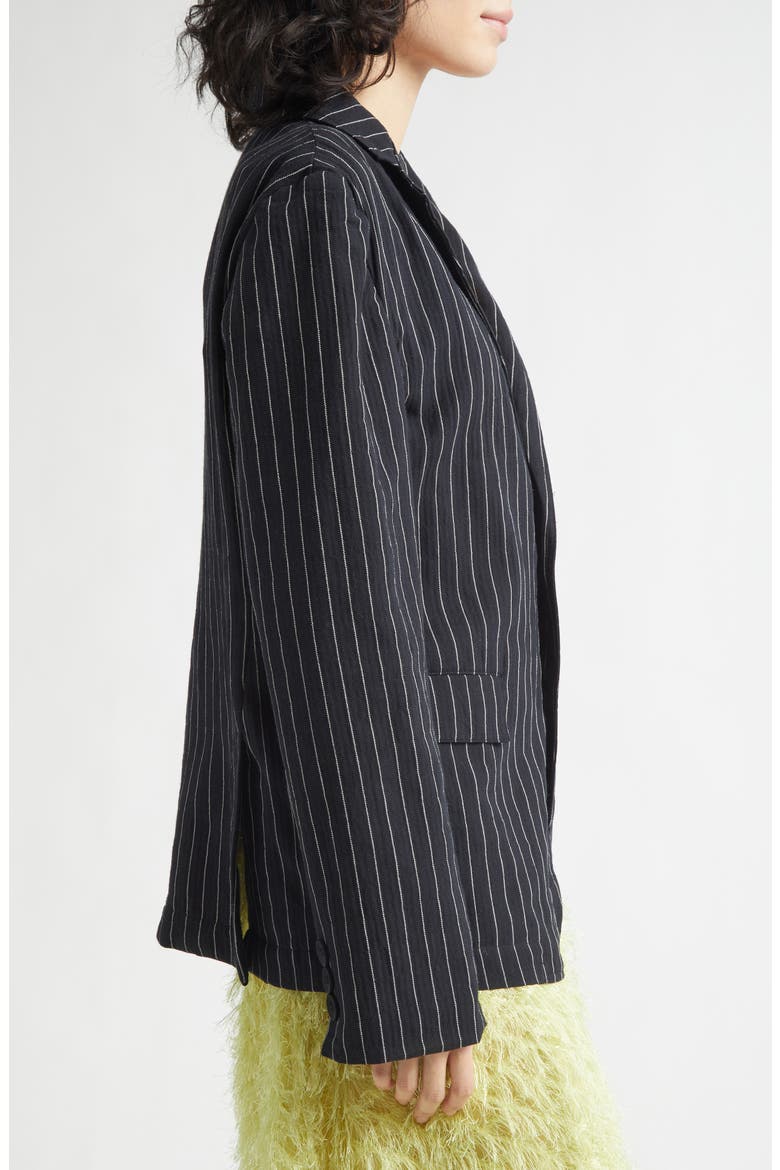 Wool & Cotton Pinstripe Jacket, Alternate, color, BLACK PINSTRIPES