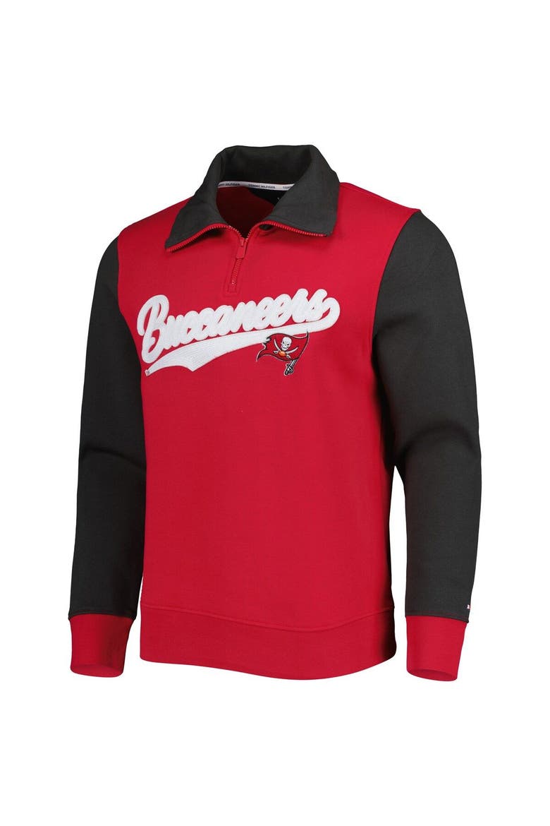 Men's Tommy Hilfiger Red/Pewter Tampa Bay Buccaneers Aiden Quarter-Zip Sweatshirt, Alternate, color, Red