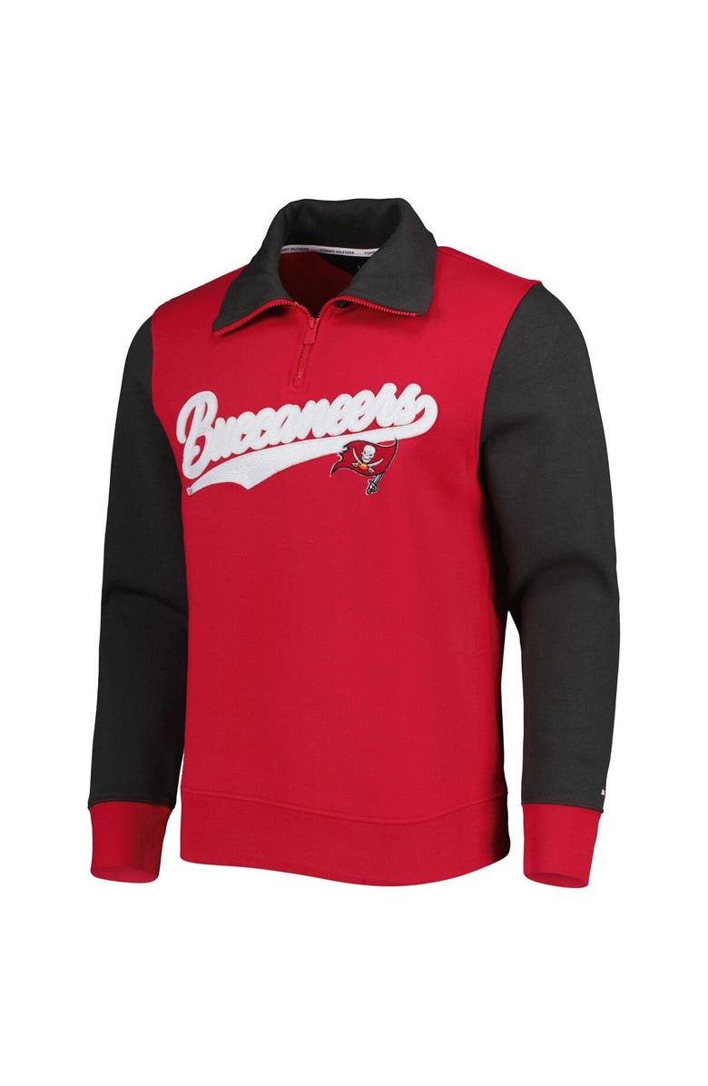 Tommy Hilfiger Men's Tommy Hilfiger Red/Pewter Tampa Bay Buccaneers Aiden Quarter-Zip Sweatshirt, Alternate, color, Red