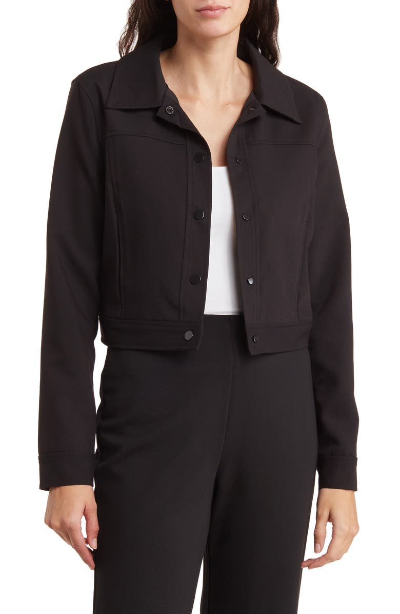 T Tahari Snap Front Crop Jacket, Main, color, 