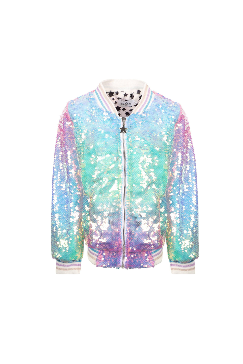 Women's Icy Ombre Sequin Jacket, Main, color, Blue