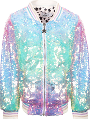 Lola + The Boys Women's Icy Ombre Sequin Jacket