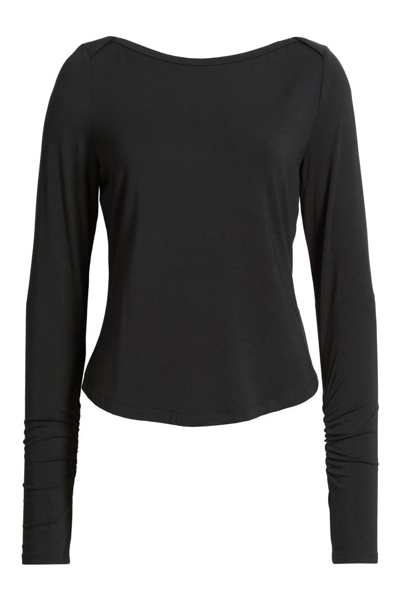 Long Sleeve Modal Blend Top, Alternate, color, BLACK