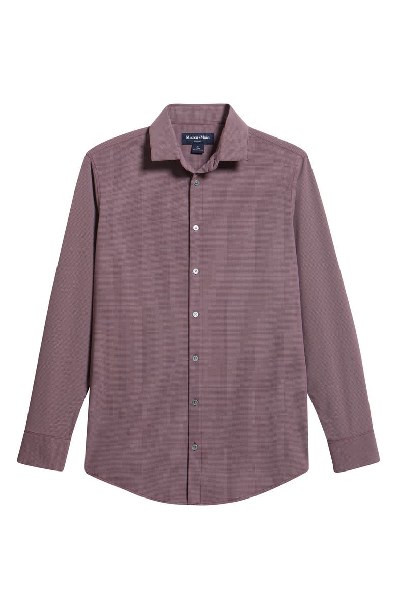 Mizzen+Main Leeward Trim Fit Plaid Performance Button-Up Shirt, Alternate, color, Eggplant Levi Plaid