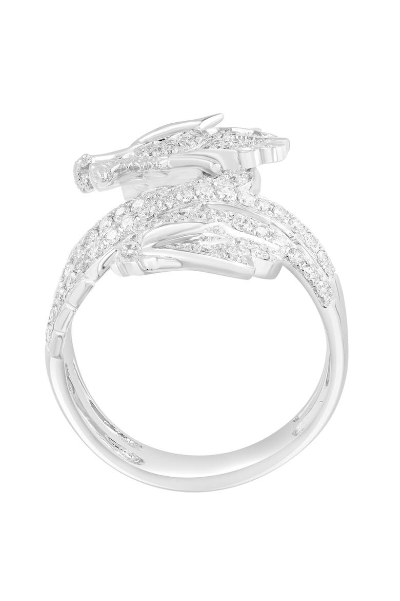 14K White Gold Diamond, Natural Ruby Ring, Alternate, color, Hematite and FW Blush Pearl