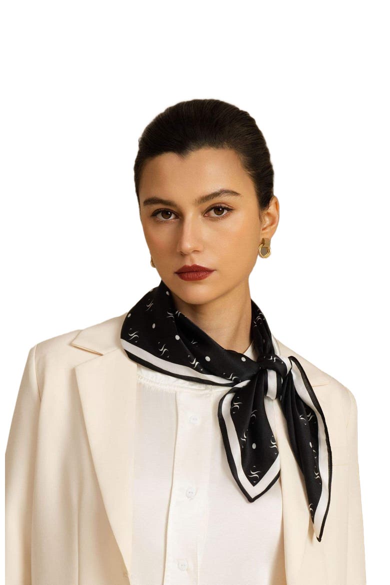Pure Silk Impression Square Scarf, Alternate, color, BLACK