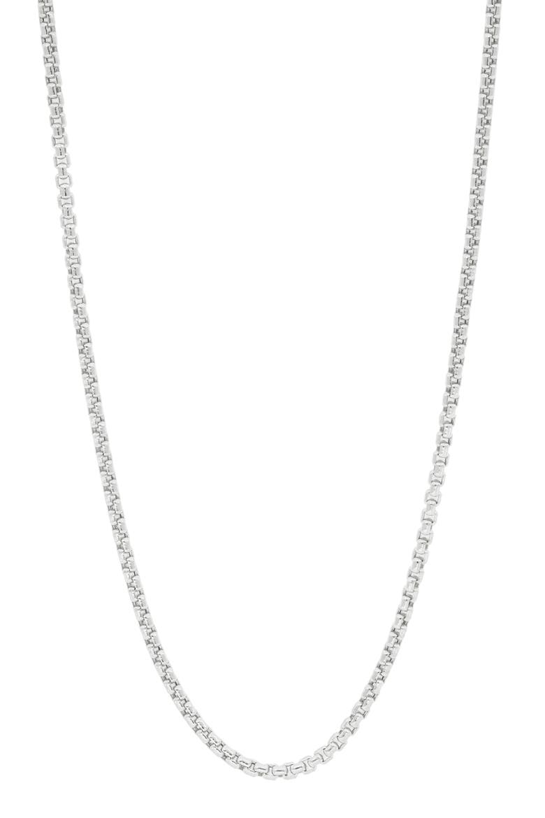 Men's 14K Gold Box Chain Necklace (Nordstrom Exclusive), Main, color, 14K WHITE GOLD