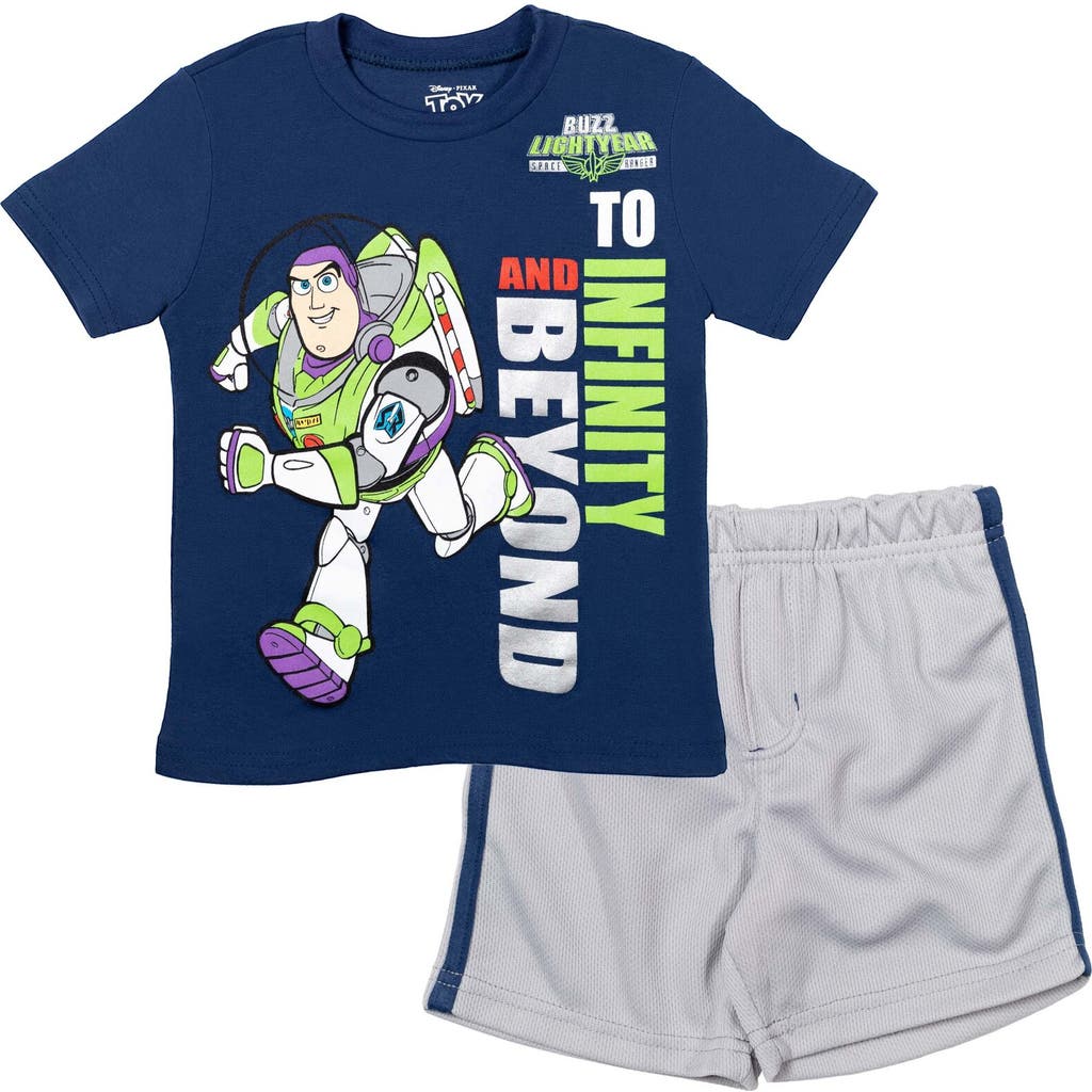 Disney Toy Story Buzz Lightyear T-shirt & Mesh Shorts Set In Multi