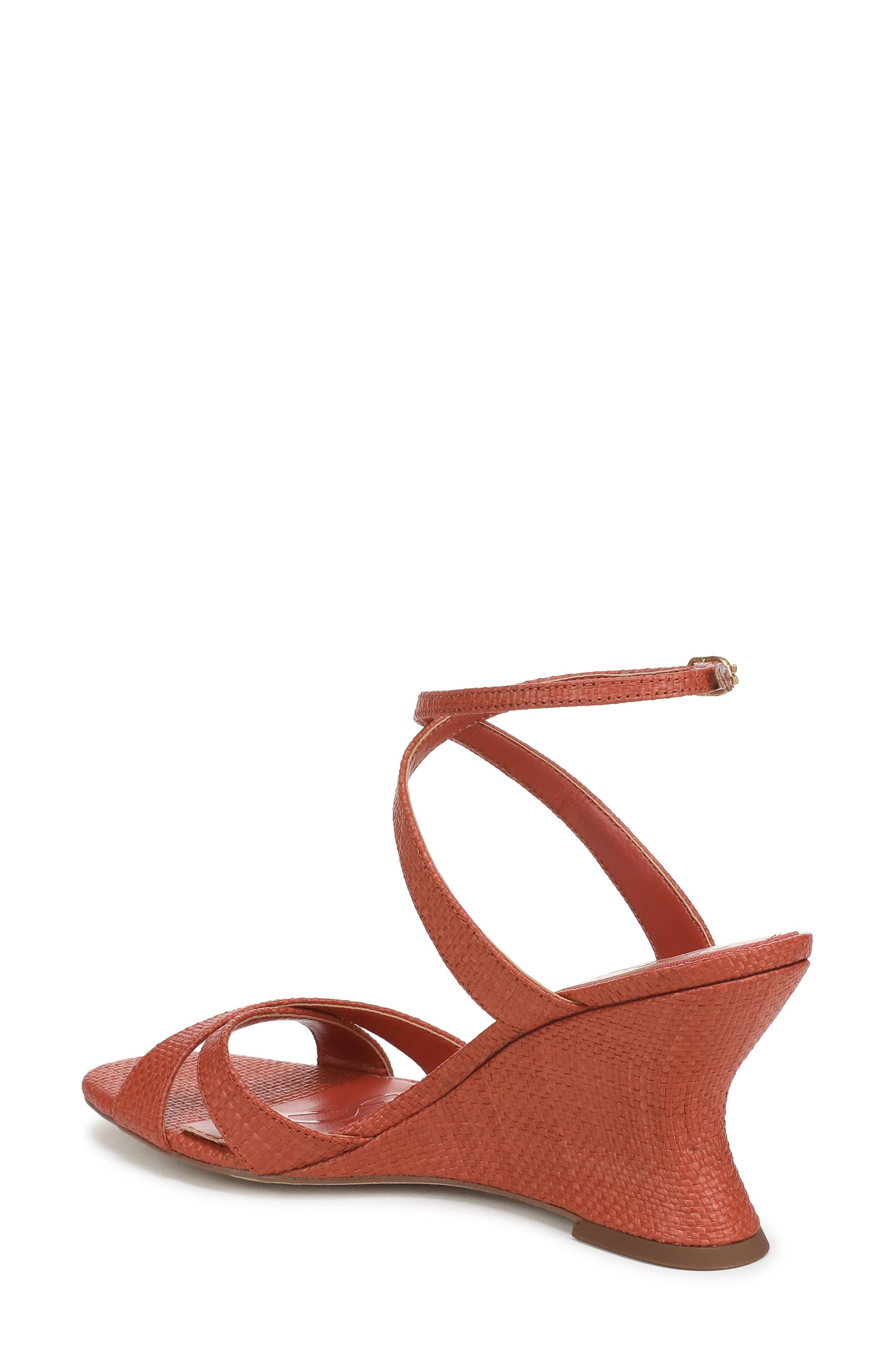 Davi Ankle Strap Wedge Sandal, Alternate, color, CORAL CLAY