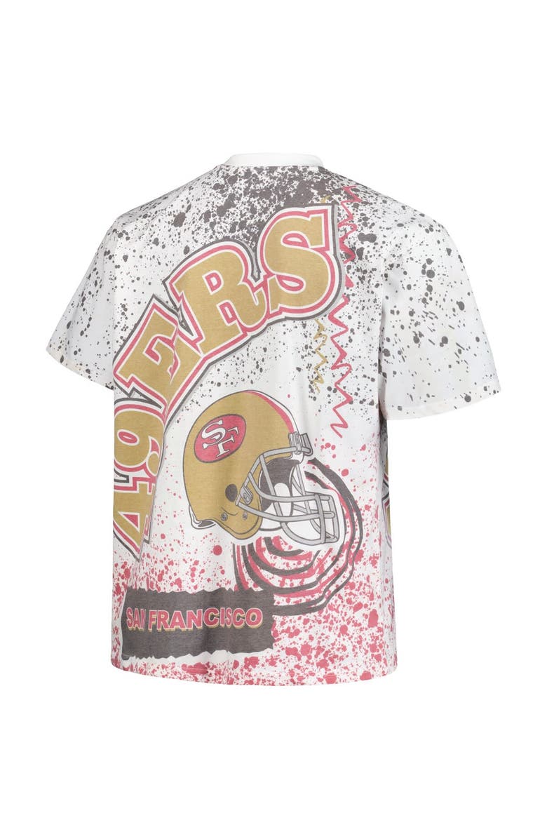 Mitchell & Ness Men's Mitchell & Ness White San Francisco 49ers Big & Tall Allover Print T-Shirt, Alternate, color, 