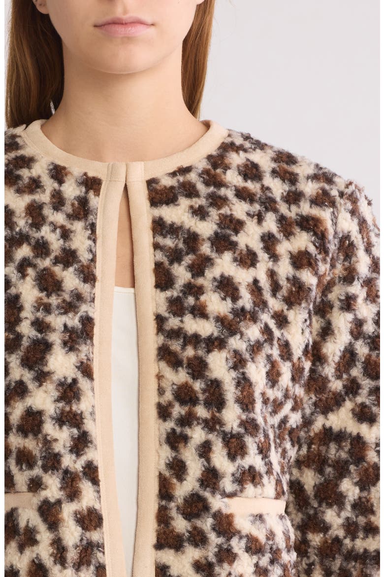 Leopard Faux Shearling Jacket, Alternate, color, IVORY MULTI