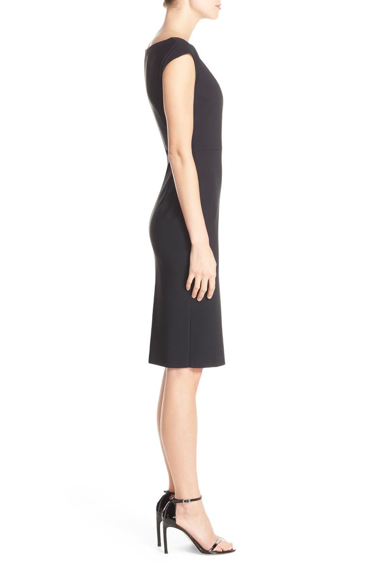 'Jobeth' Cutout Jersey Sheath Dress, Alternate, color, BLACK