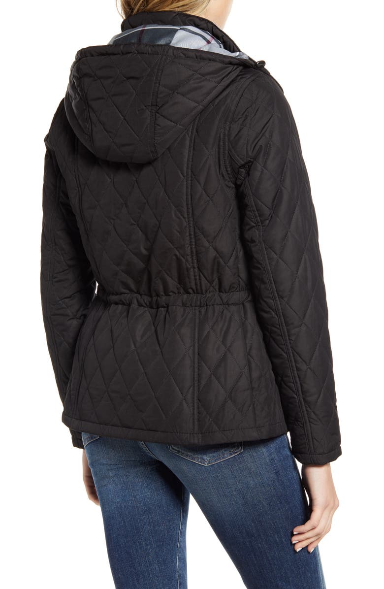 Barbour Millfire Diamond Hooded Quilted Jacket, Alternate, color, 
