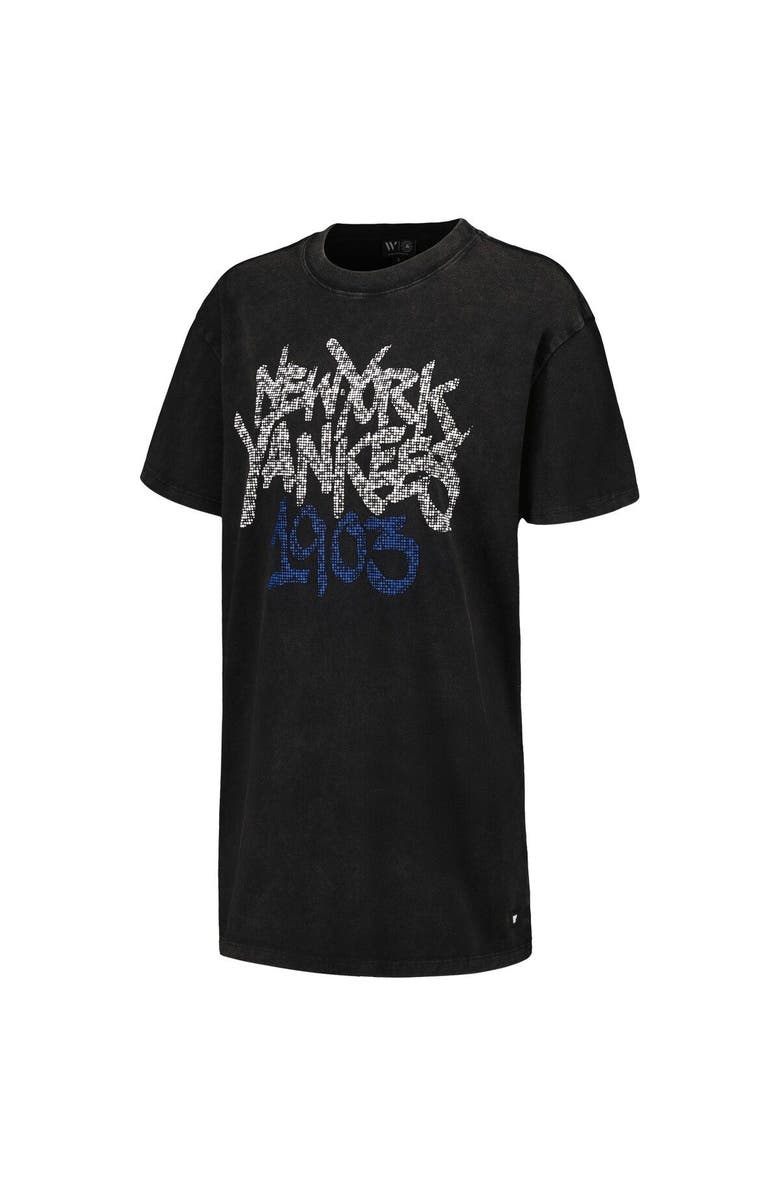 THE WILD COLLECTIVE Women's The Wild Collective Black New York Yankees T-Shirt Dress, Alternate, color, Black