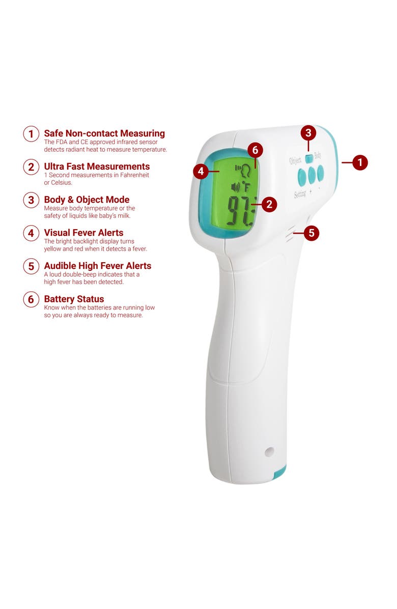 ESCALI Infrared Forehead Thermometer, Alternate, color, White/Blue