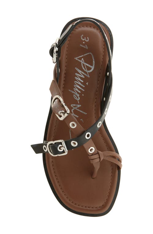 3.1 Phillip Lim Rivet Leather Strappy Toe-ring Sandals In Black Multi