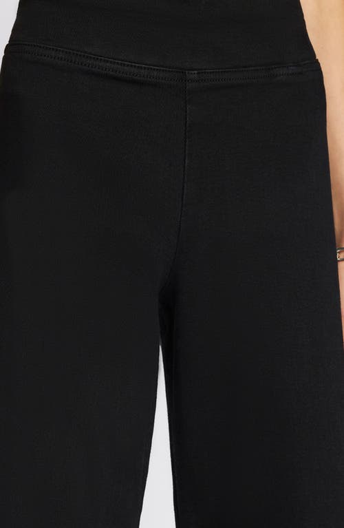 Frame Cotton Blend Jet Set Wide Leg Cropped Jeans In Sheen Noir In Multi