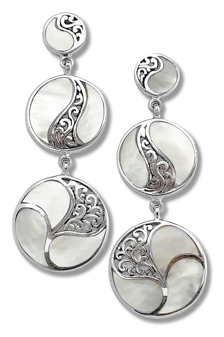 Graduated Drop Earrings, Main, color, WHITE