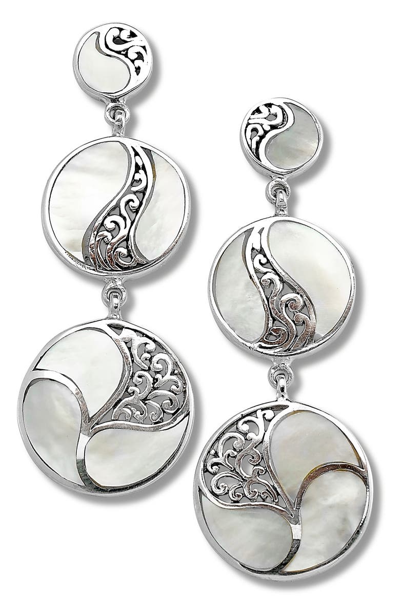 SAMUEL B. Graduated Drop Earrings, Main, color, White