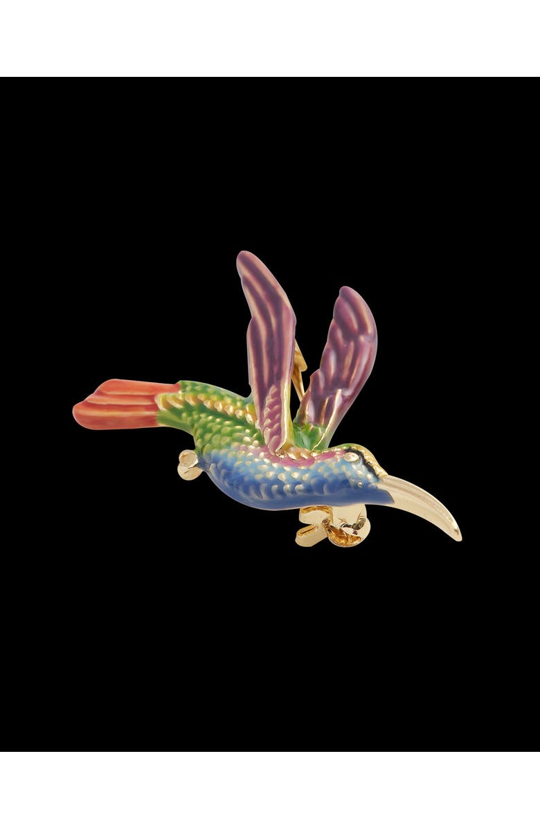 Fable England Hummingbird Brooch, Alternate, color, Multi & Gold