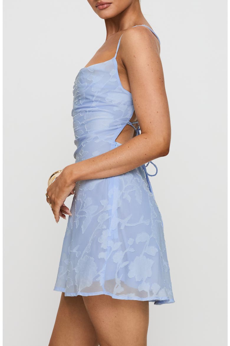 Celena Floral Burnout Minidress, Alternate, color, BLUE