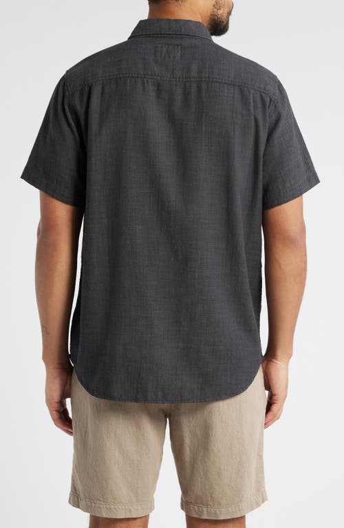 Rails Fairfax Short Sleeve Button-up Shirt In Black Chambray