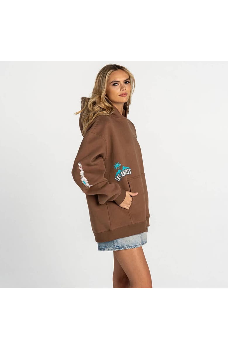 THE WILD COLLECTIVE Women's The Wild Collective  Brown Los Angeles Dodgers Oversized Hoodie, Alternate, color, Brown