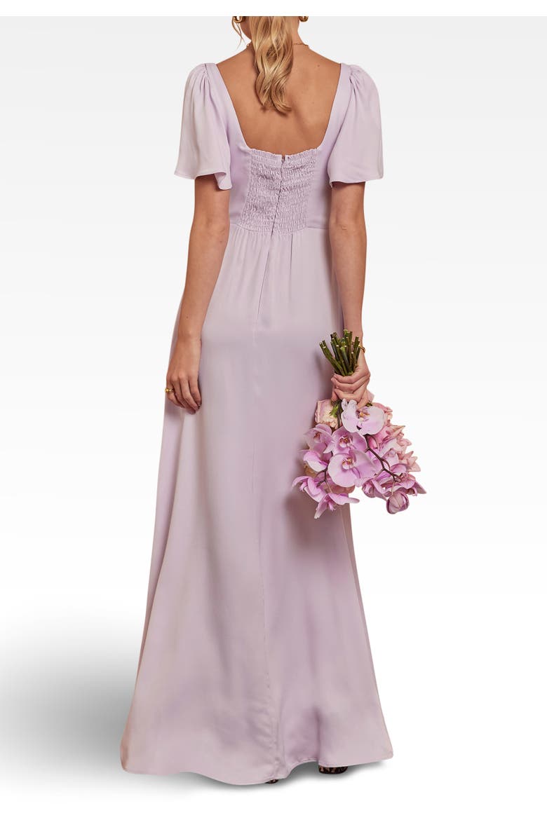 Clemmie Satin Bridesmaid Dress, Alternate, color, Lilac