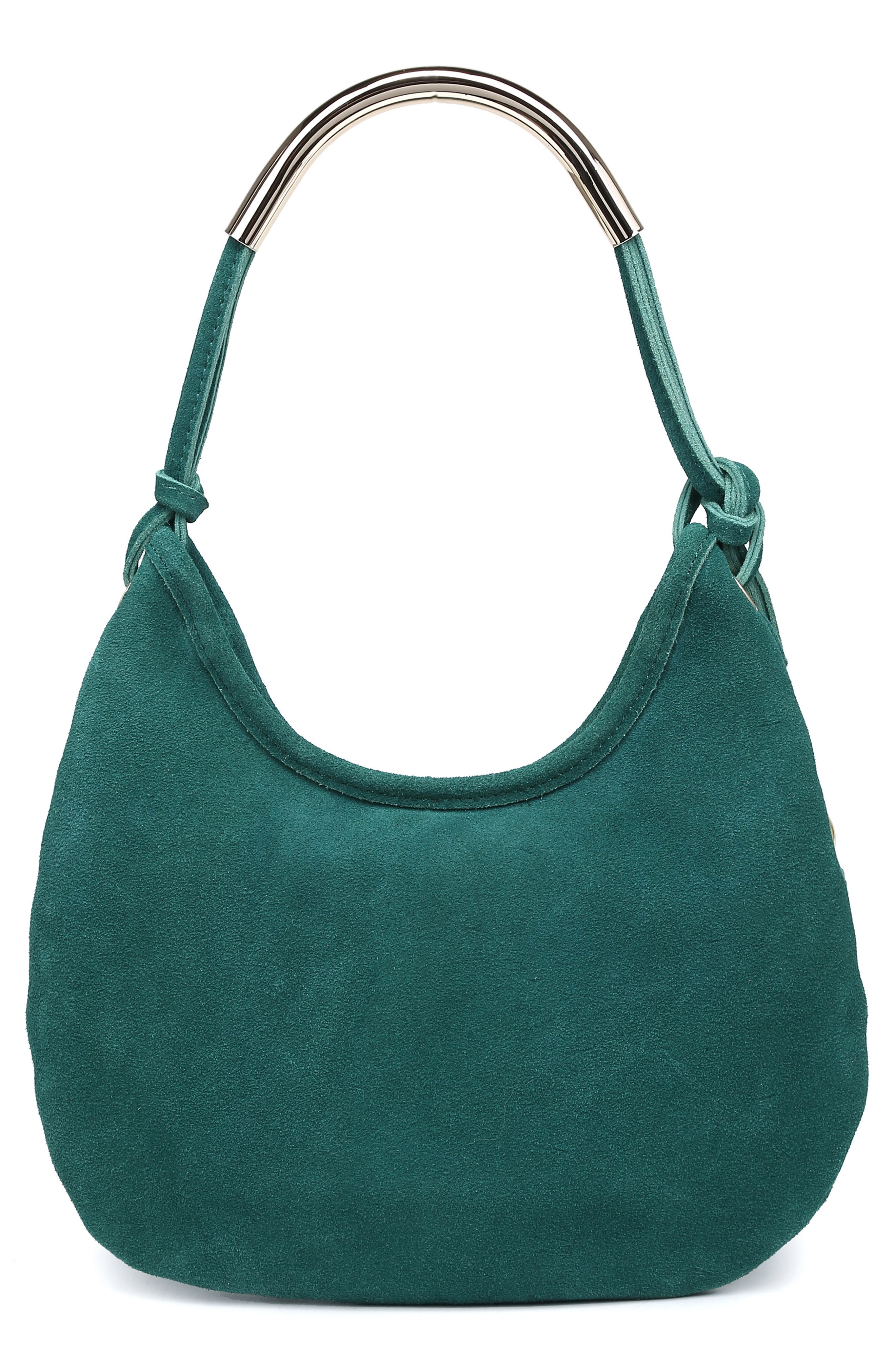 Woven Leather Shoulder Bag, Alternate, color, GREEN
