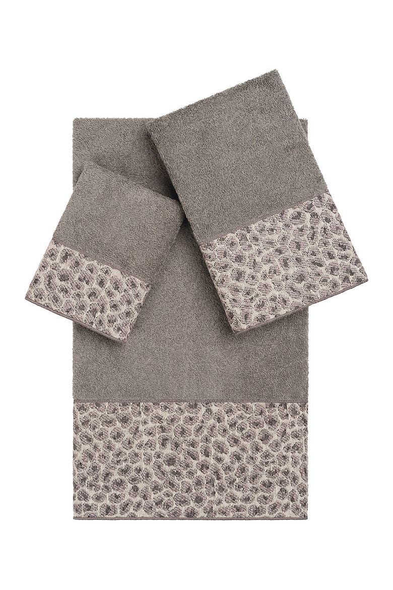 Spots 3-Piece Embellished Towel - Dark Grey, Alternate, color, DARK GREY