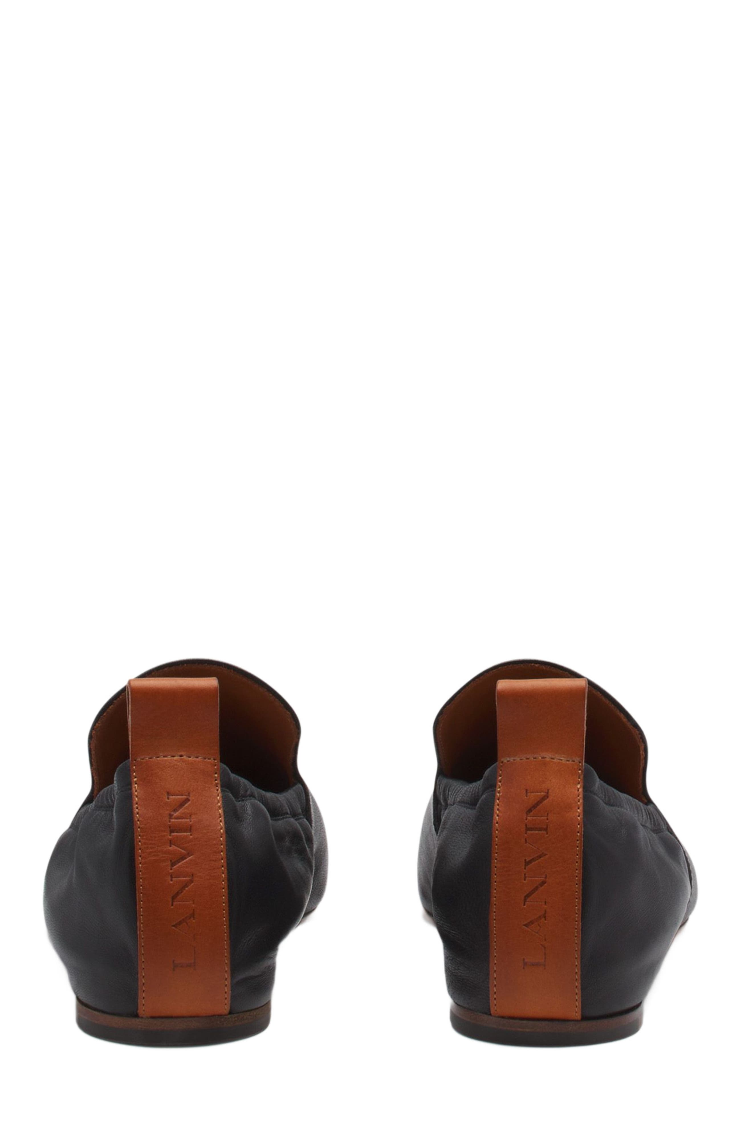 Lanvin LEATHER BALLERINA LOAFERS, Alternate, color, 